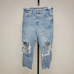 FOREVER 21 High Rise  Distressed Jeans